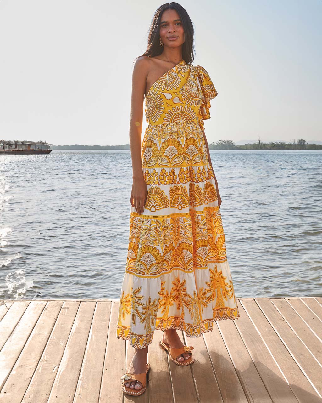 Image of Yellow Ainika Tapestry Maxi Dress