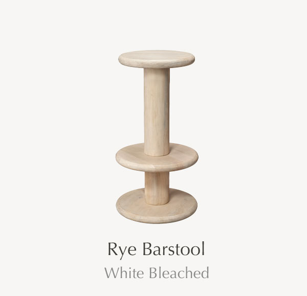 Rye Barstool in White Bleached Wood - SHOP NOW