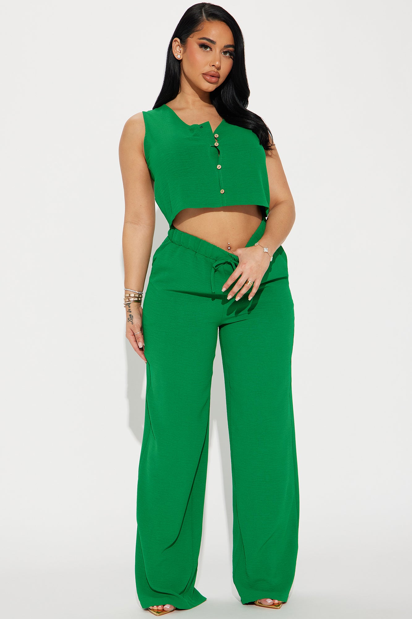 Image of Good Memory Pant Set - Kelly Green