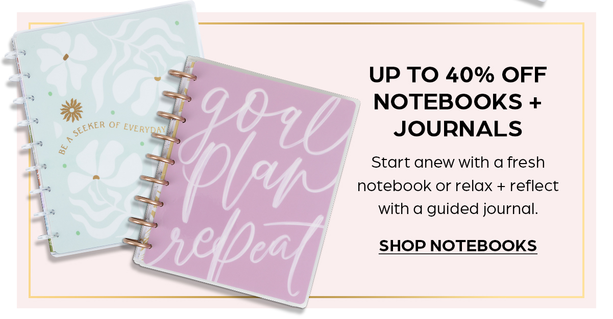 Up to 40% OFF Notebooks & Journals