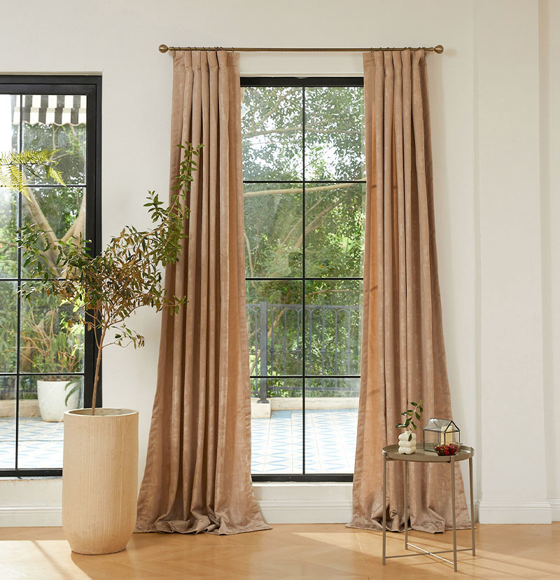 Custom Glimmer Linen Blend Room Darkening Curtain