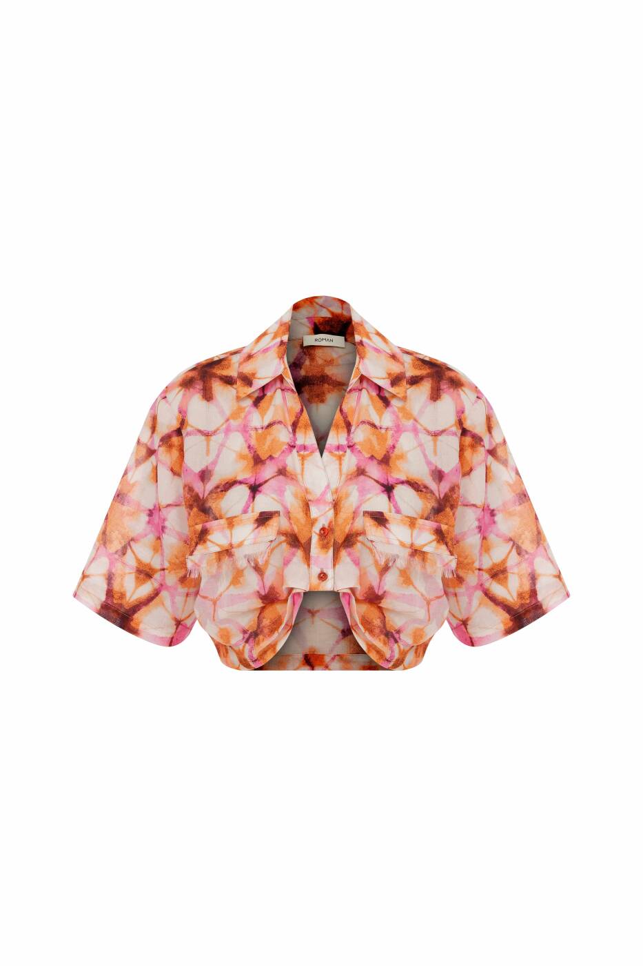 Image of Tie Dye Cropped Button Down