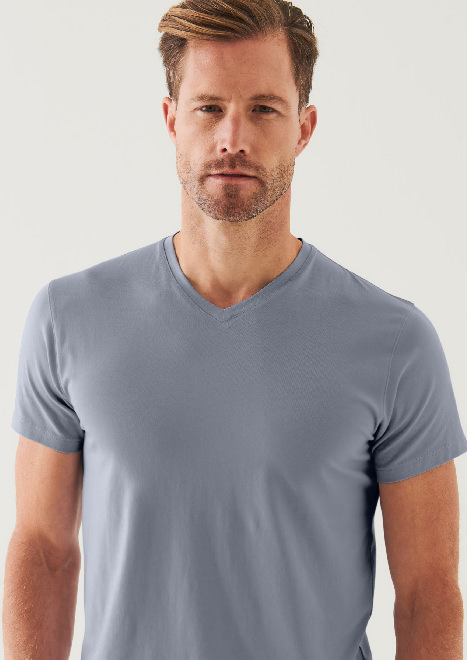 PIMA COTTON STRETCH V-NECK T-SHIRT