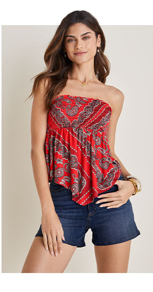 Smocked Bandana Top