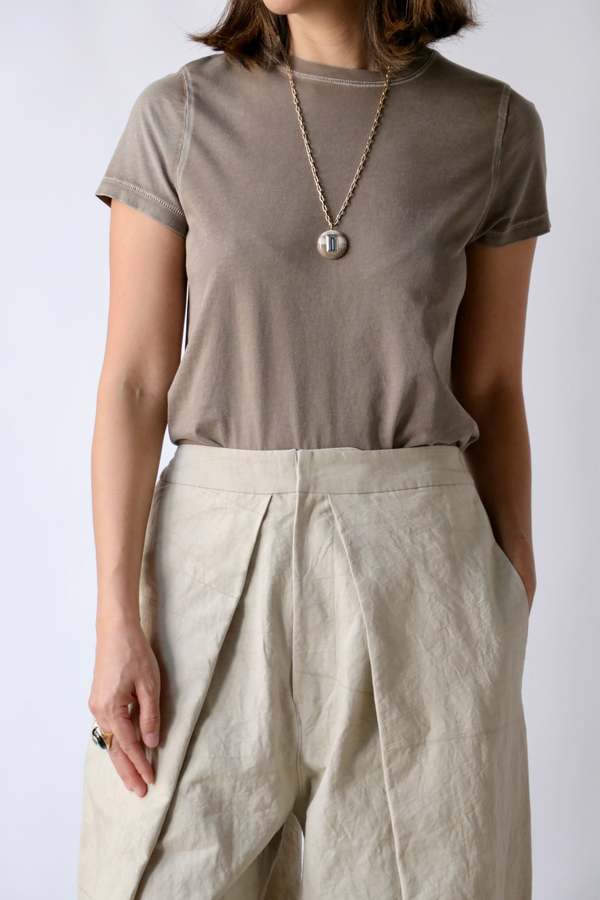 Lauren Manoogian Bias Baby Tee - Washed Wood