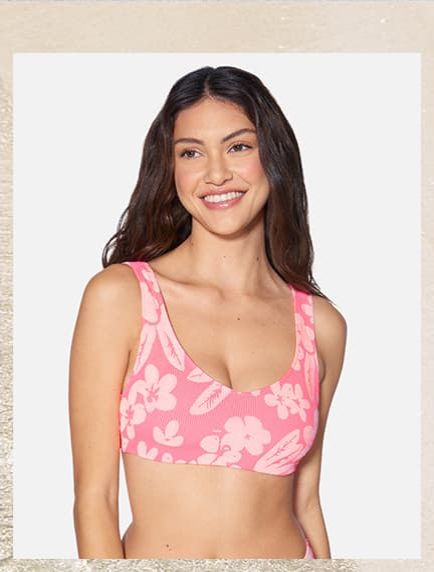 MAX FLOWER SCRUNCH SOFT STRAP TOP