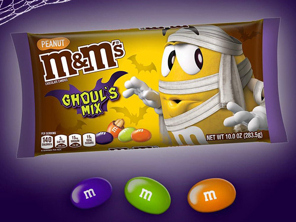 161425 - Ghoul's Mix Peanut Milk Chocolate M&M's Candy: 10-Ounce Bag