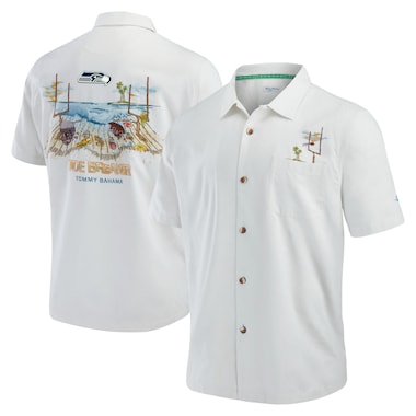  Tommy Bahama  White  Tide Breaker IslandZone Camp Button-Up Shirt