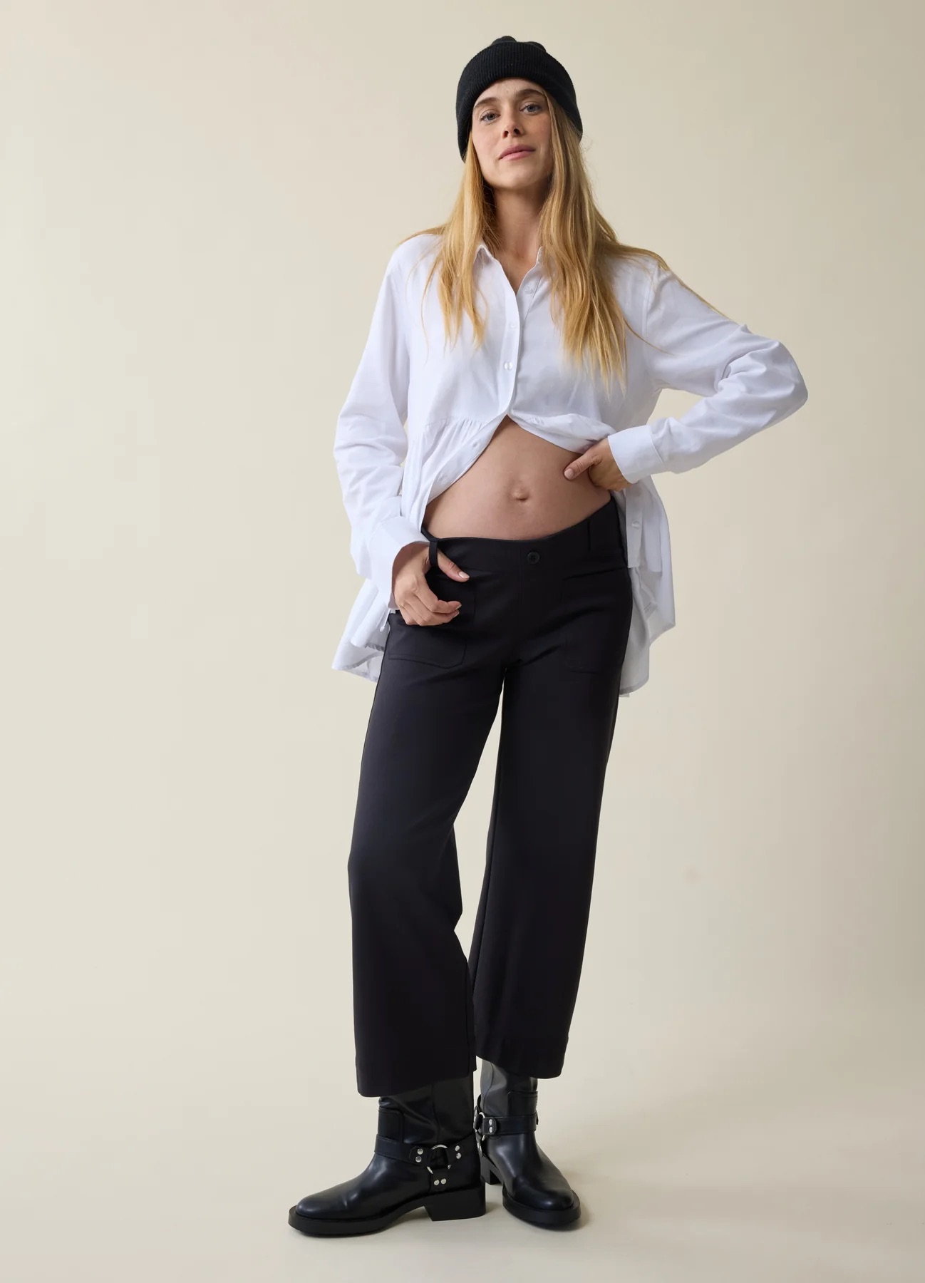 Wide Leg Ponte Maternity Pants