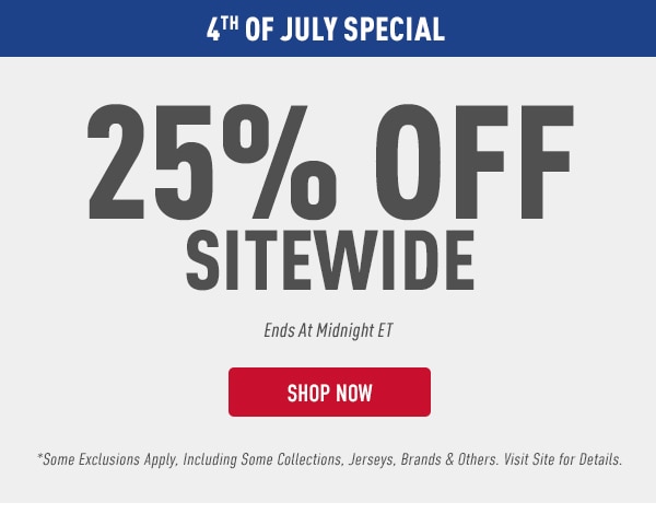 July Is Here: Take 25% Off Sitewide!