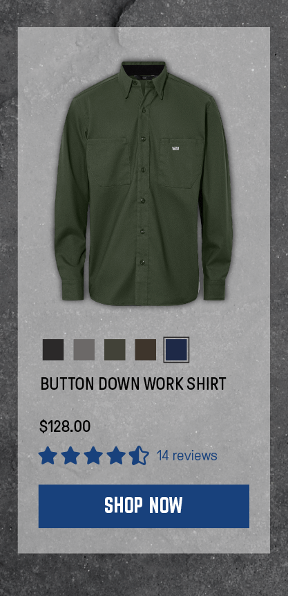 Button Down Work Shirt in Hunter Green