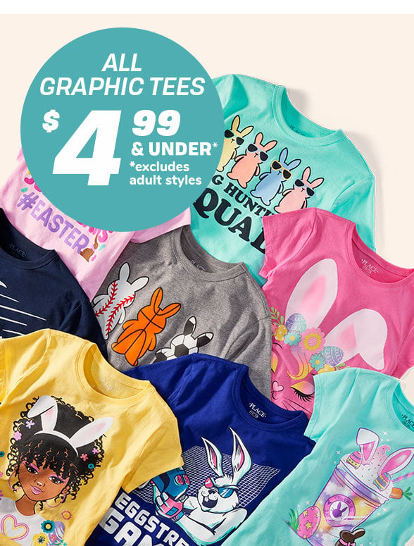 $4.99 & Under All Graphic Tees 