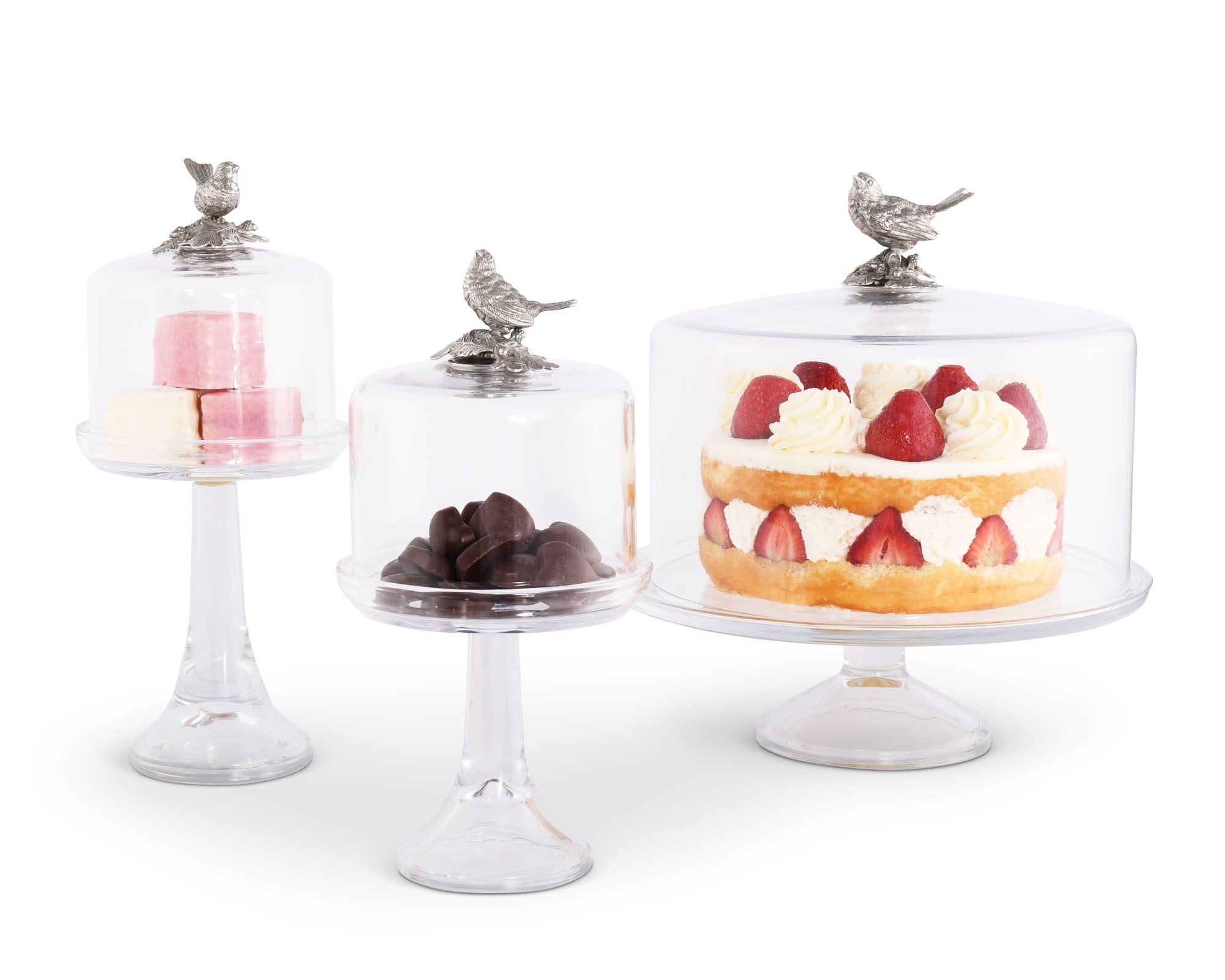 Image of Song Bird Glass Covered Cake / Dessert Stand