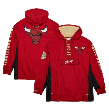  Mitchell & Ness Red   Team OG 2.0 Vintage Logo Anorak Windbreaker Quarter-Zip Jacket