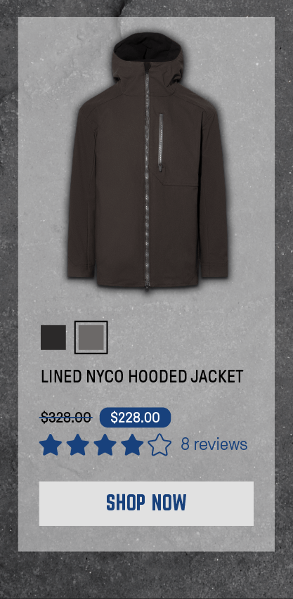 Lined NYCO Hooded Jacket in Meteorite