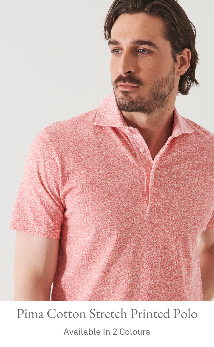 PIMA COTTON STRETCH PRINTED POLO