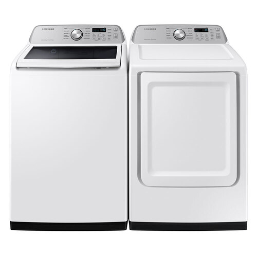 Samsung 4.7 Cu. Ft. Smart Top Load Washer with the 7.4 Cu. Ft. Smart Electric Dryer - White