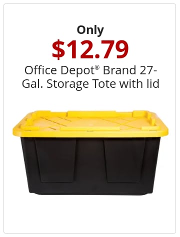 Only $12.79 Office Depot® Brand 27-Gal. Storage Tote with lid