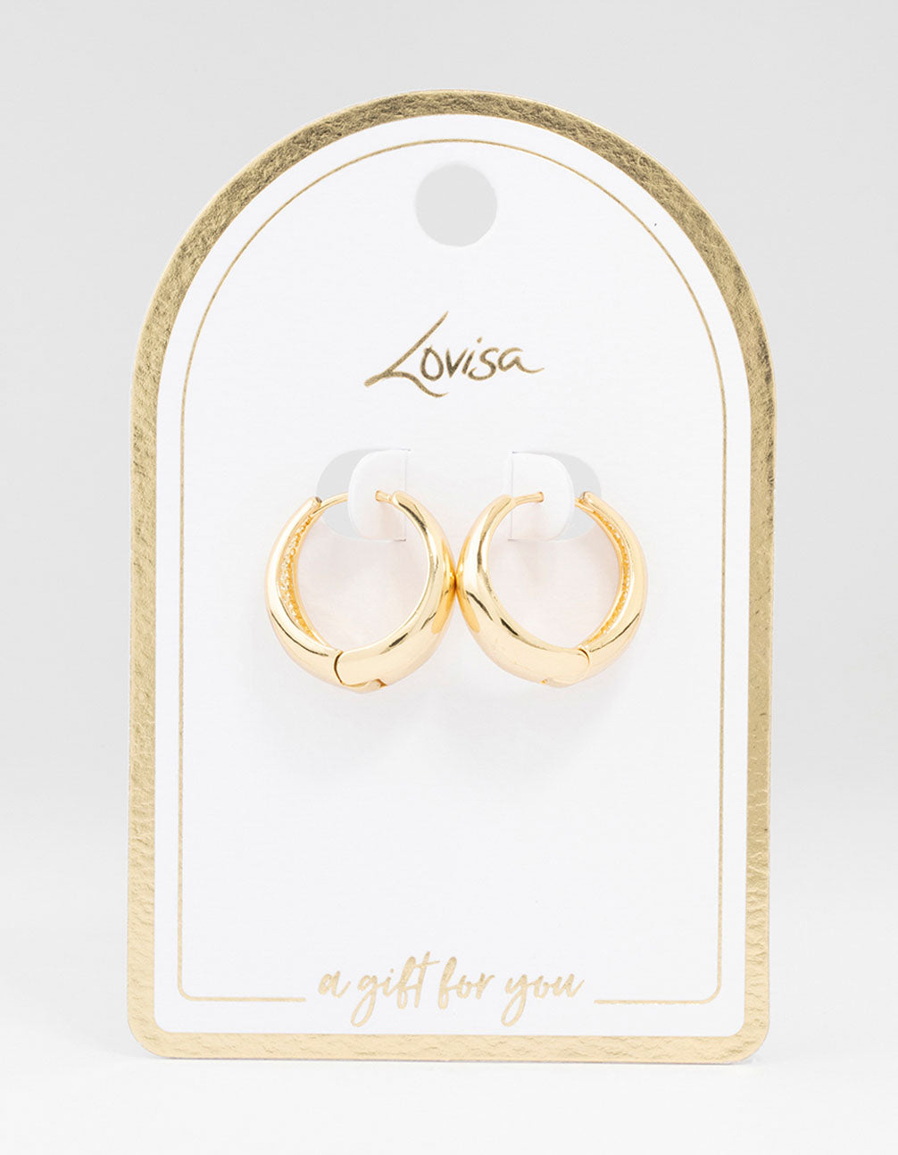 Image of Large Gold Plated Chunky Classic Hoop Earrings