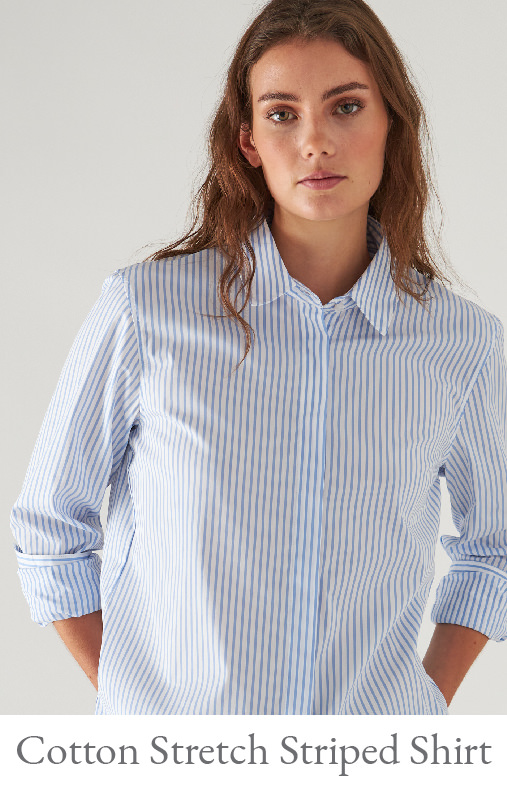 COTTON STRETCH STRIPED SHIRT