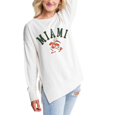  Gameday Couture Cream  Side Split Pullover Top