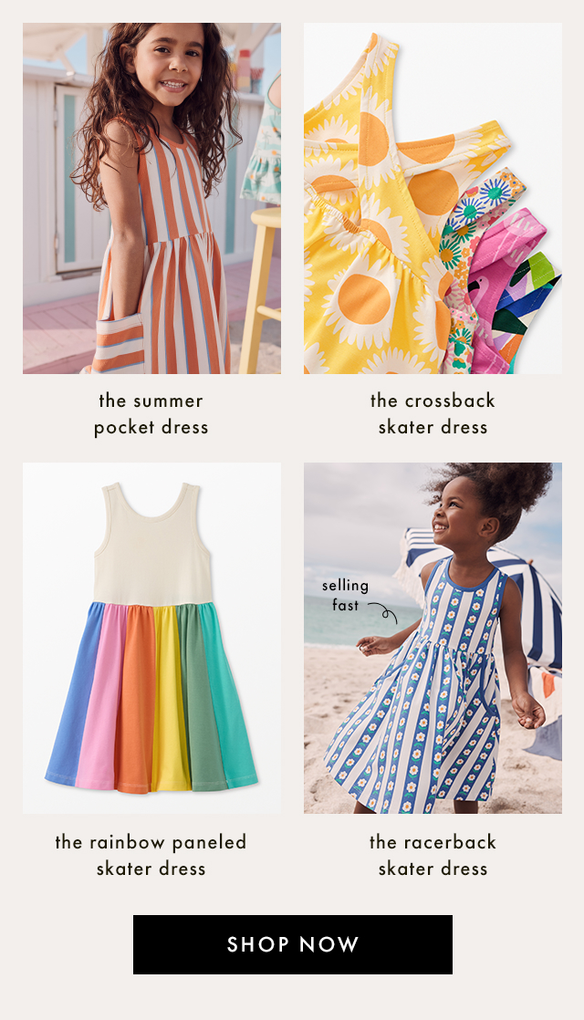 the summer pocket dress | the crossback skater dress | the rainbow paneled skater dress | selling fast | the racerback skater dress | SHOP NOW