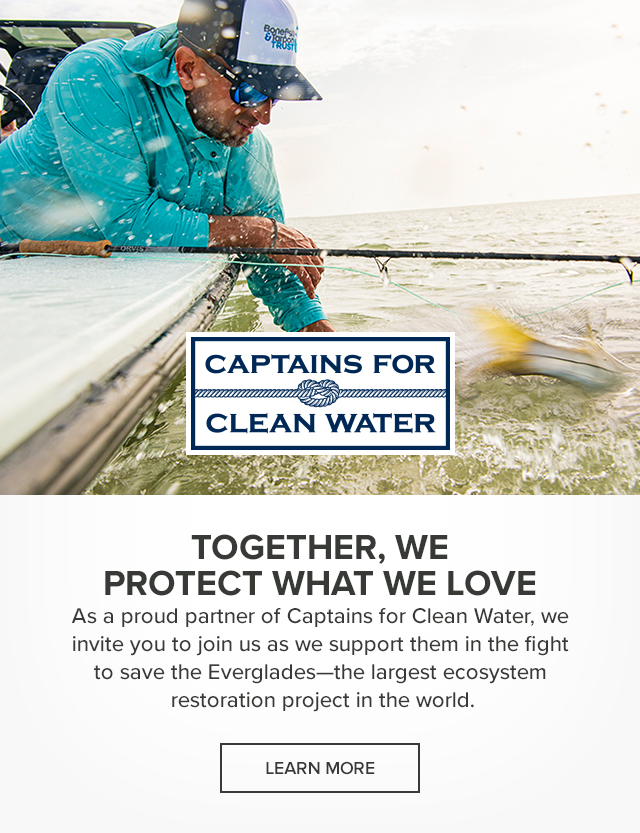 (CFCW logo?) Together, We Protect What We Love As a proud partner of Captains for Clean Water, we invite you to join us as we support them in the fight to save the Everglades—the largest ecosystem restoration project in the world.