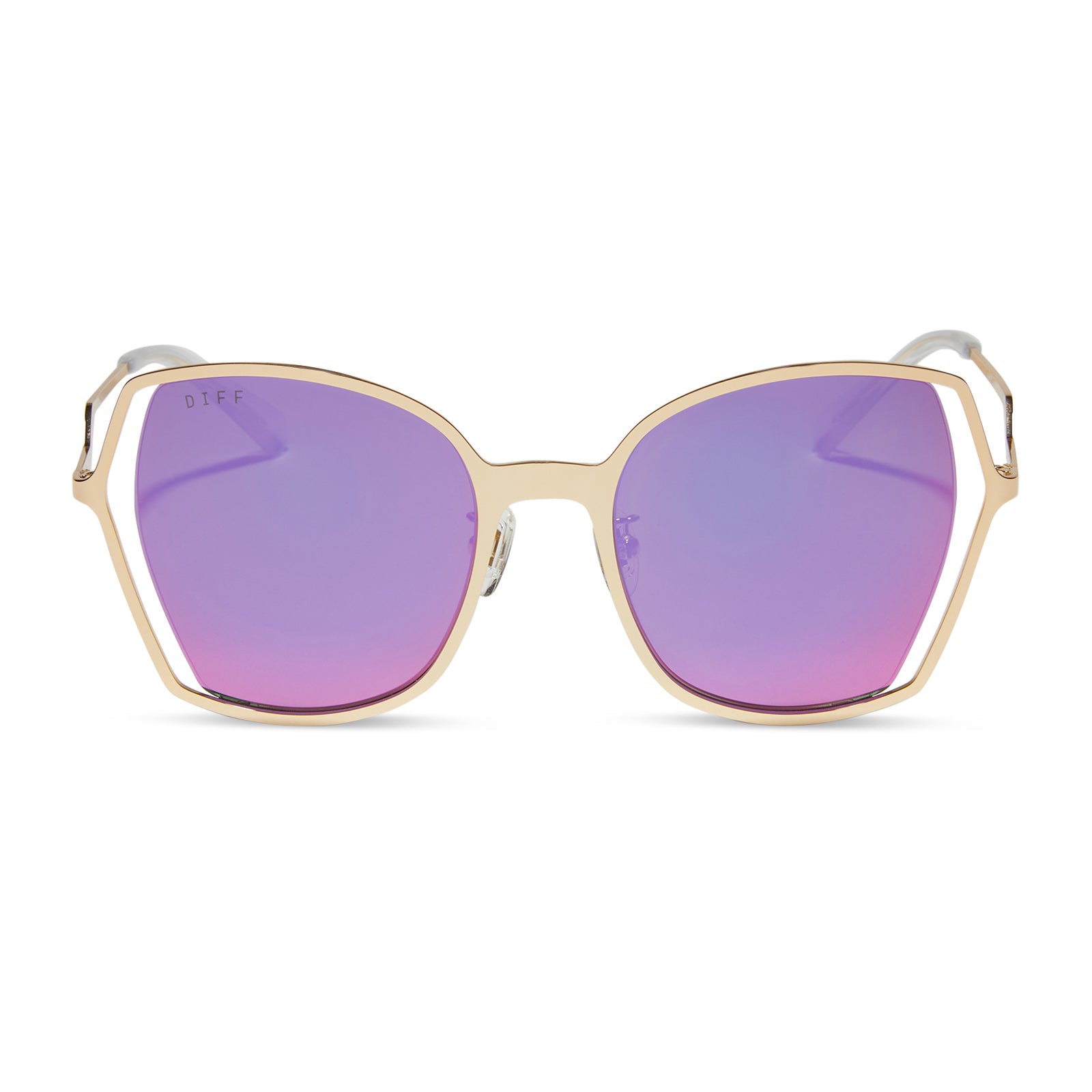 Image of DONNA III - GOLD + PINK RUSH MIRROR SUNGLASSES