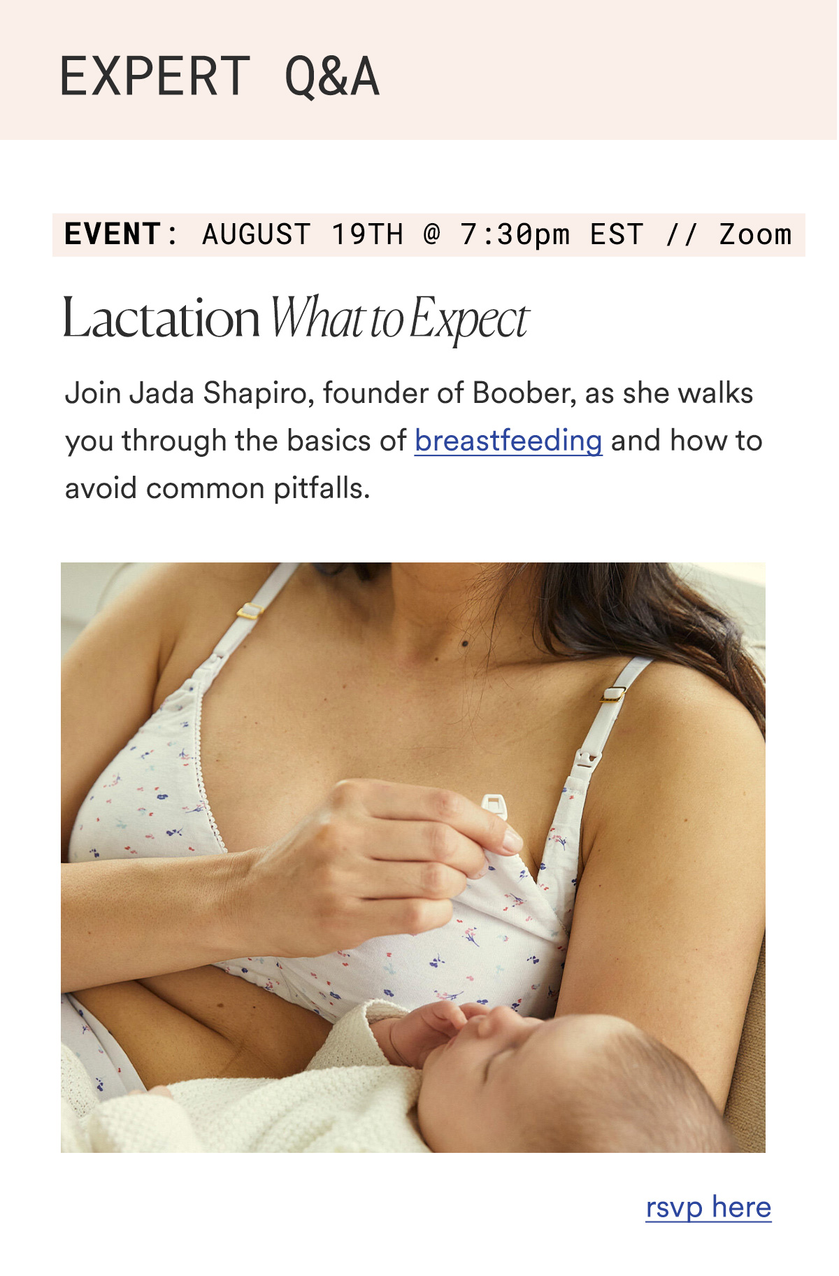 EXPERT Q&A Event: August 19th @ 7:30pm EST on Zoom Lactation — What to Expect