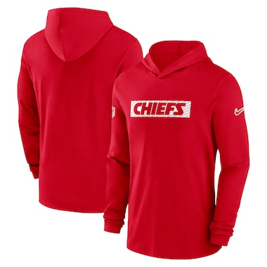  Nike Red  Sideline Hoodie Performance Long Sleeve T-Shirt