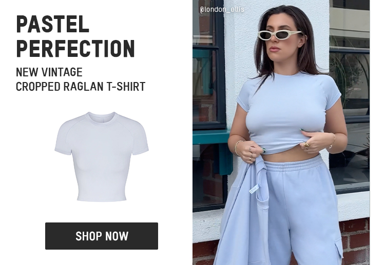 PASTEL PERFECTION: NEW VINTAGE CROPPED RAGLAN T-SHIRT