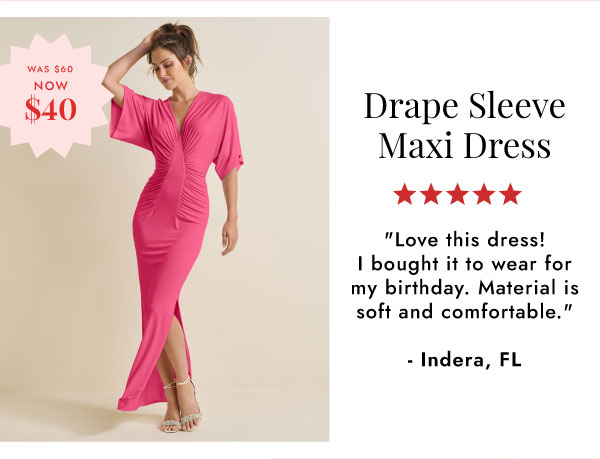 Drape Sleeve Maxi Dress