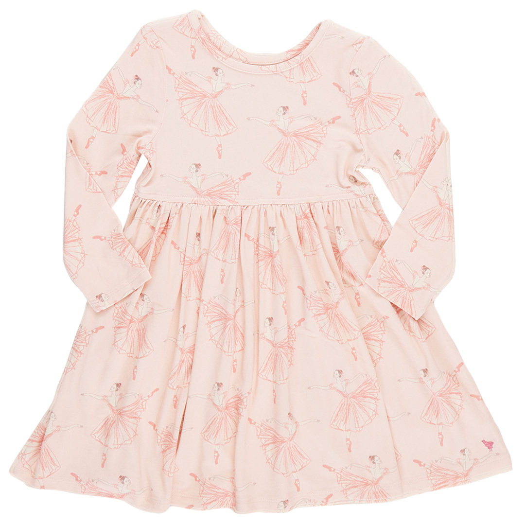 Image of Girls Bamboo Steph Dress - Pink Ballerinas