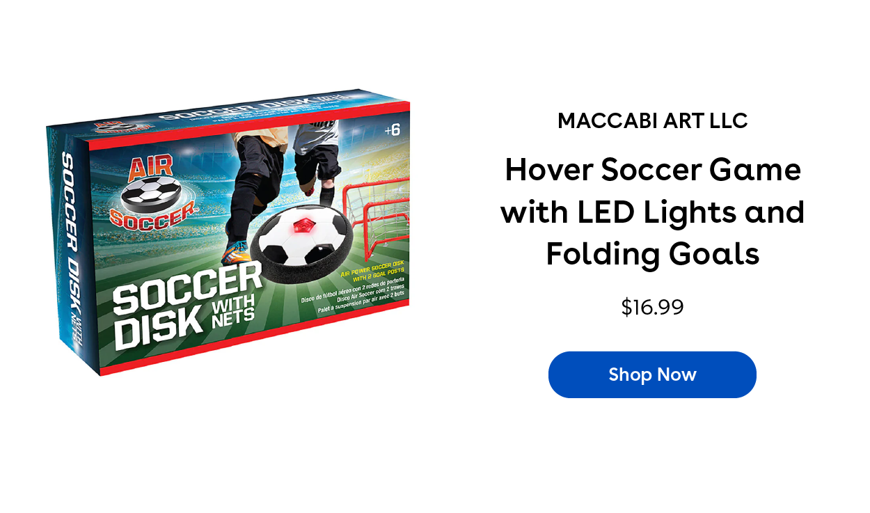 Maccabi Art LLC Hover Soccer Game with LED Lights and Folding Goals $16.99 Shop Now