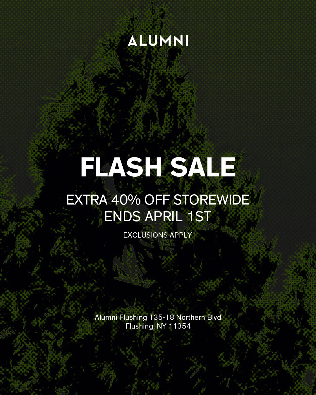 ALUMNI FLUSHING SALE