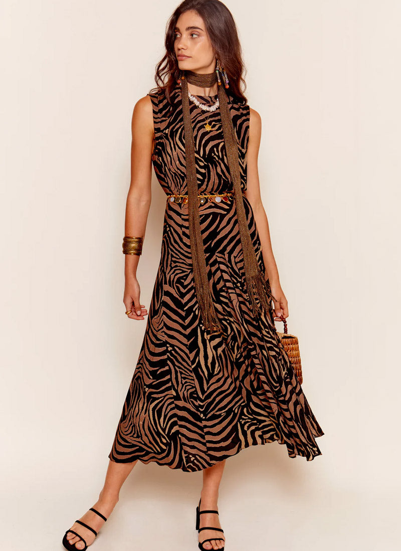 Image of Coralie Print Midi Dress