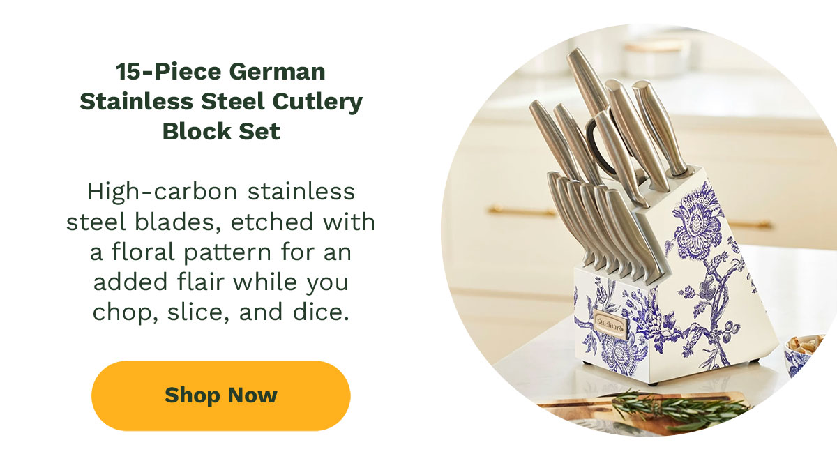 15-Piece German Stainless Steel Cutlery Block Set