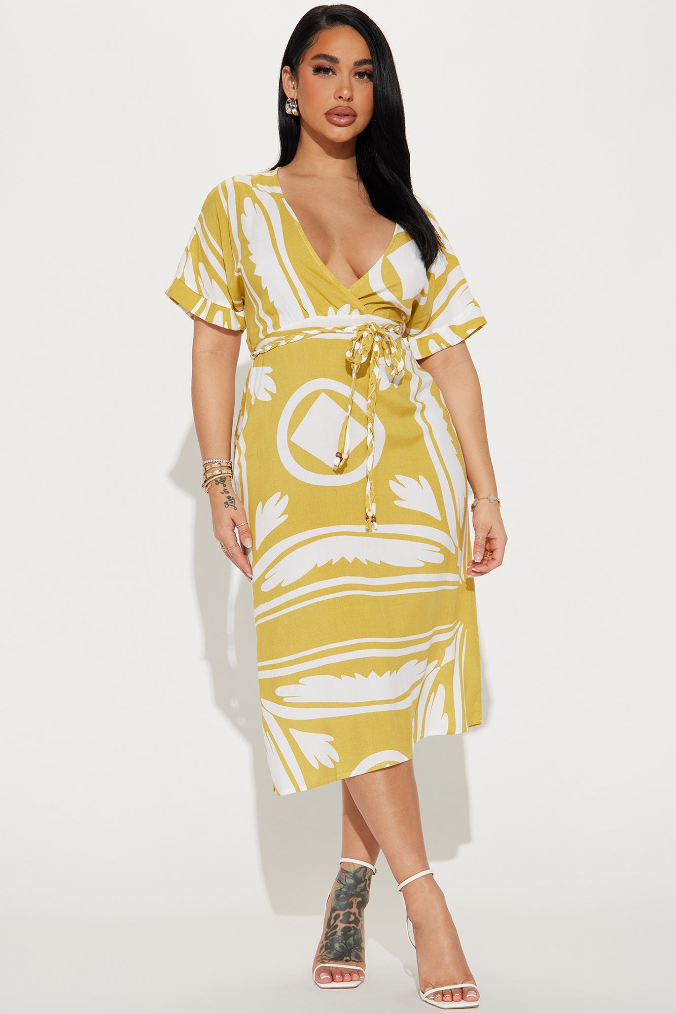 Image of Cassie Midi Dress - Mustard