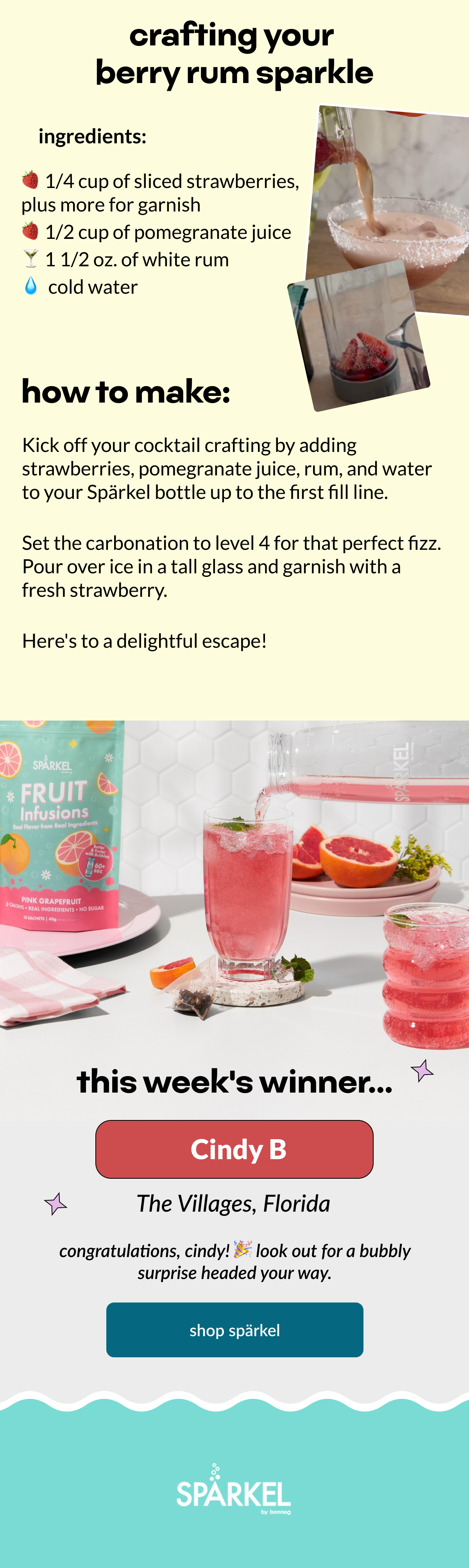 crafting your berry rum sparkle