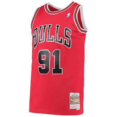  Mitchell & Ness Dennis Rodman Red  Hardwood Classics Swingman Jersey