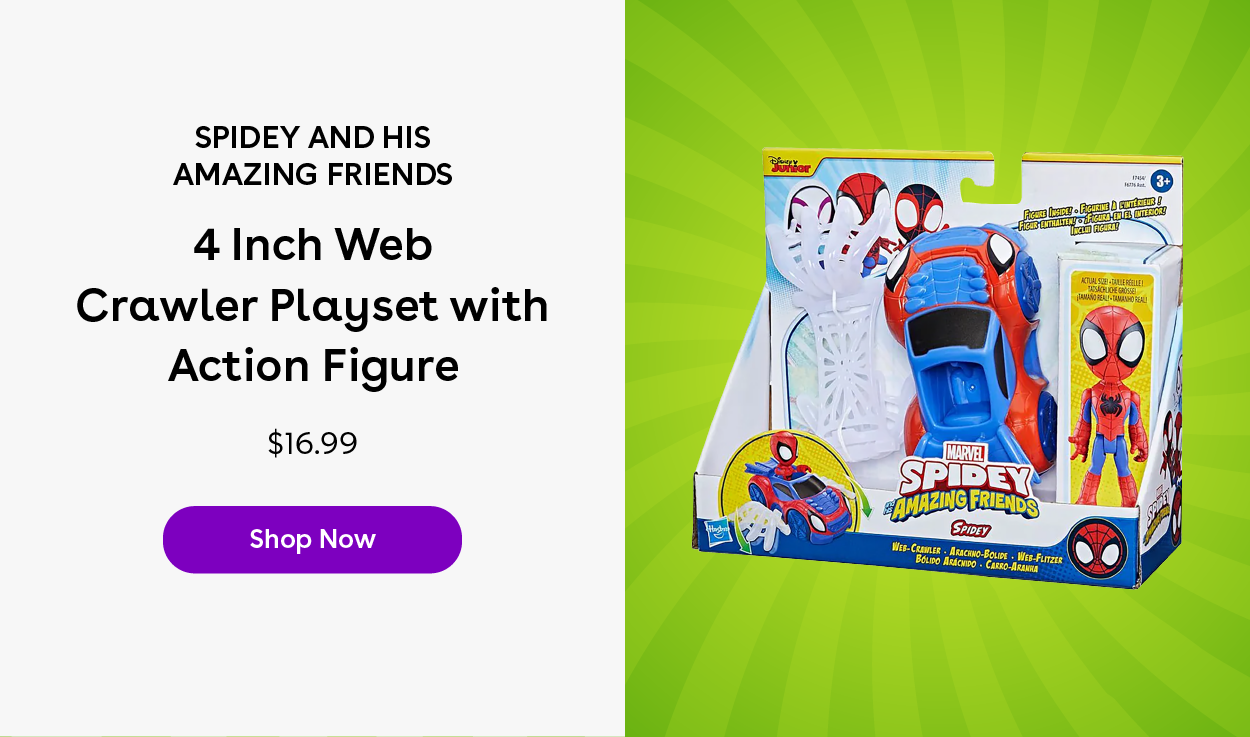 Spidey and His Amazing Friends 4 Inch Web Crawler Playset with Action Figure $16.99 