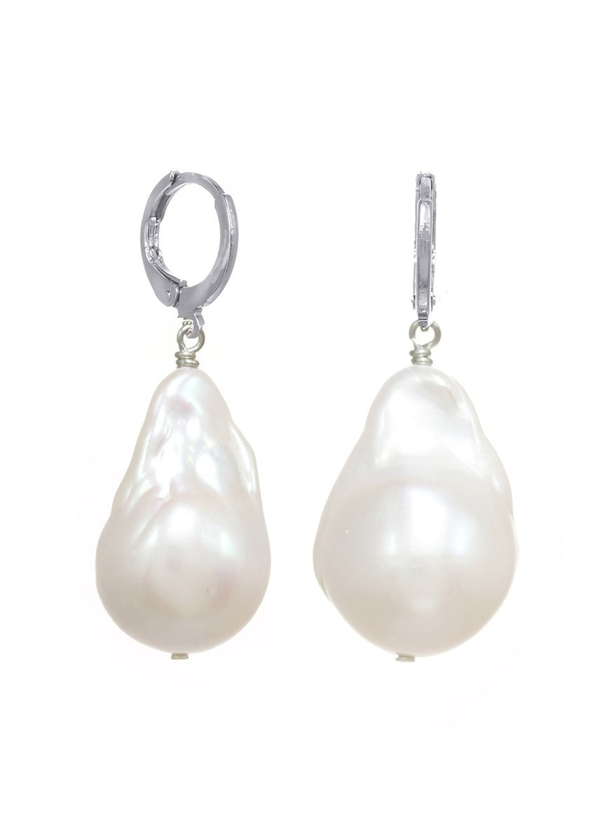 Image of Margo Morrison Fifth Avenue White Baroque Pearl Earrings