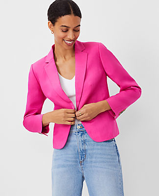 The Petite Newbury Blazer in Linen Blend