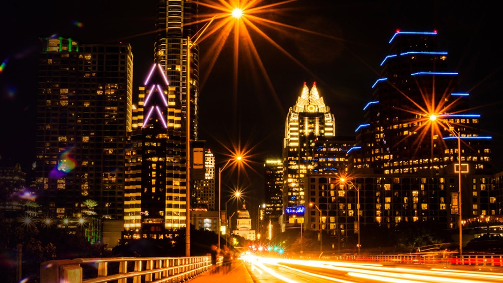 Downtown Austin, Texas at night