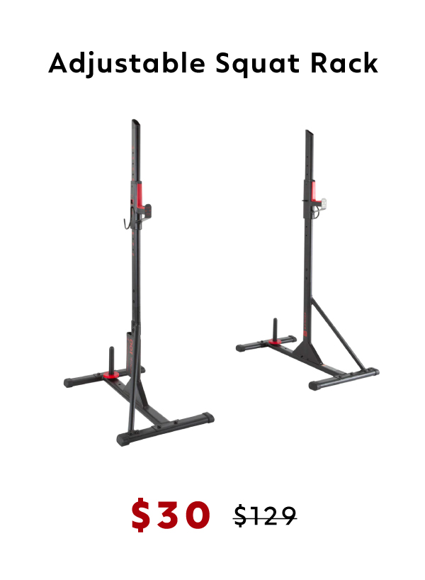 Adjustable Squat Rack, Now $30