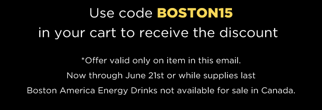 15% off Select Boston America Energy Drinks