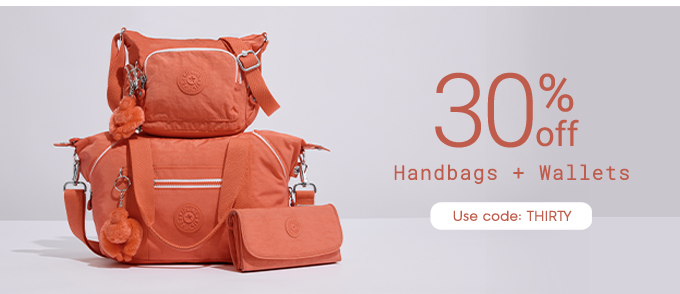 30% OFF HANDBAGS + WALLETS