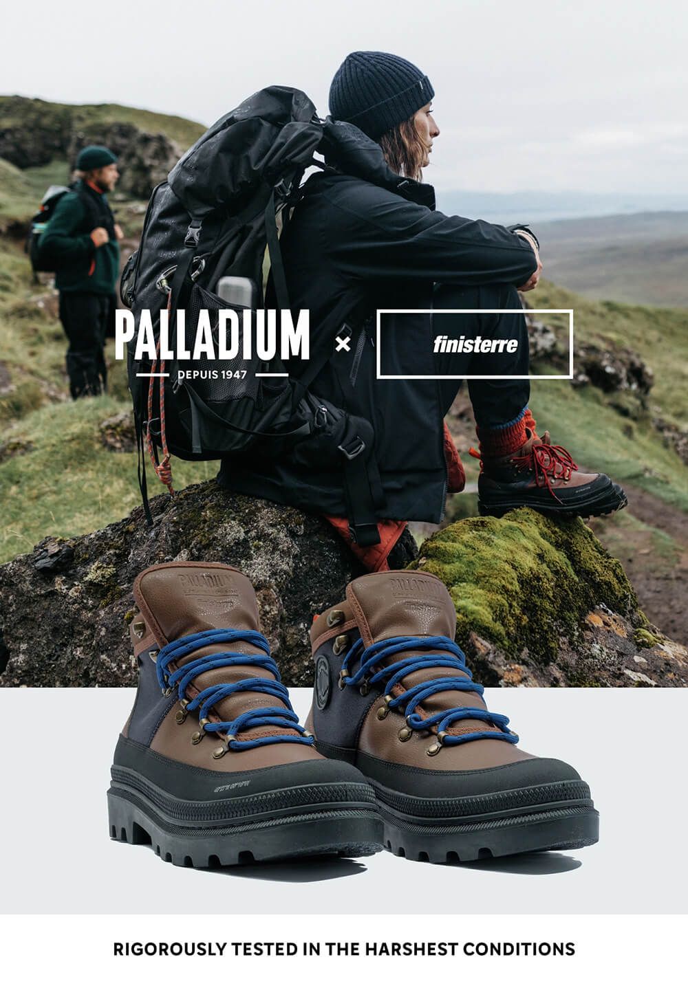 Palladium x Finisterre. Rigorously tested in the harshest conditions