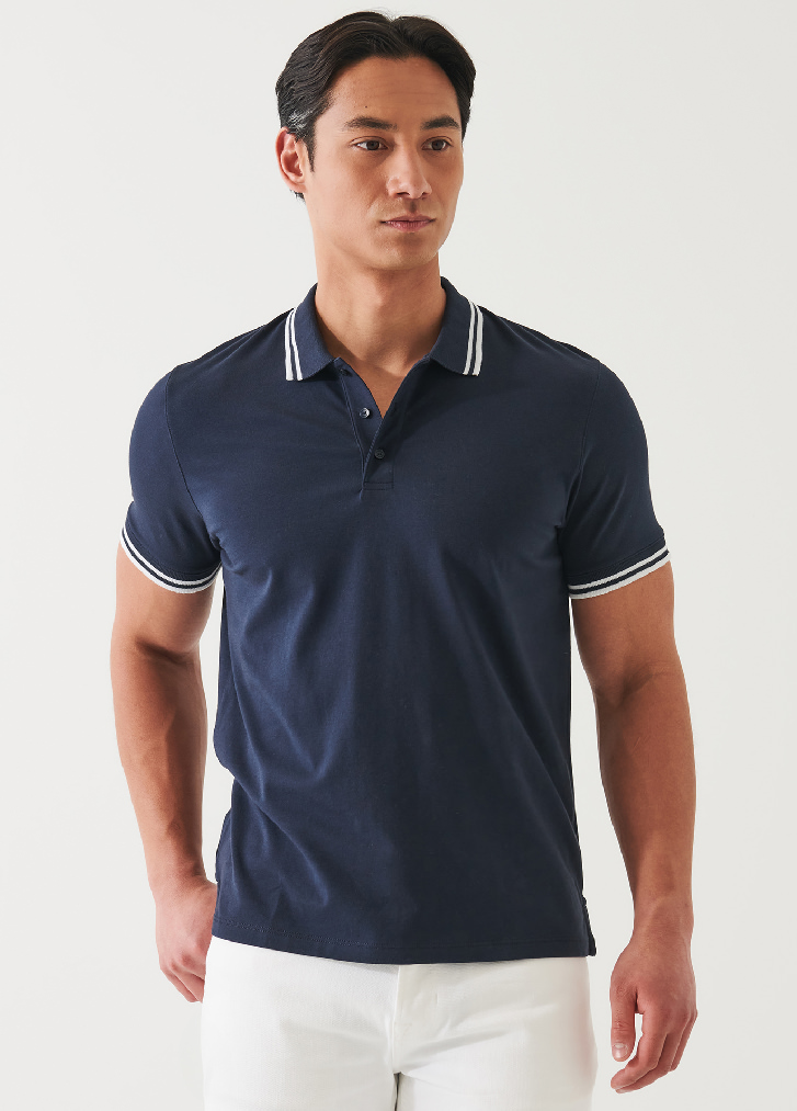 PIMA COTTON STRETCH TIPPED POLO