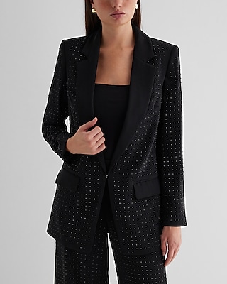 rhinestone studded boyfriend blazer